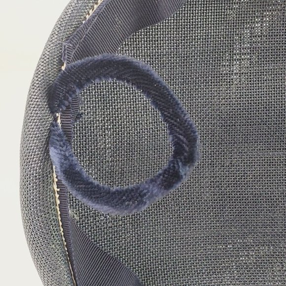 Vtg Original Touster Teentype Women's 3D Floral Blue Wicker Calot Hat Velvet Bow - Picture 12 of 12